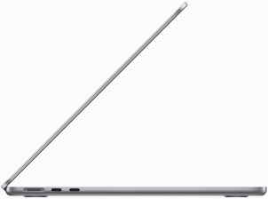 MacBook Air i stellargrå vist fra siden